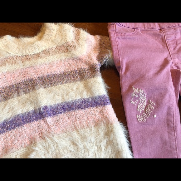 Set- Cat & Jack Sweater 12mnths. Crazy8 pants 12-18 months - Picture 2 of 9